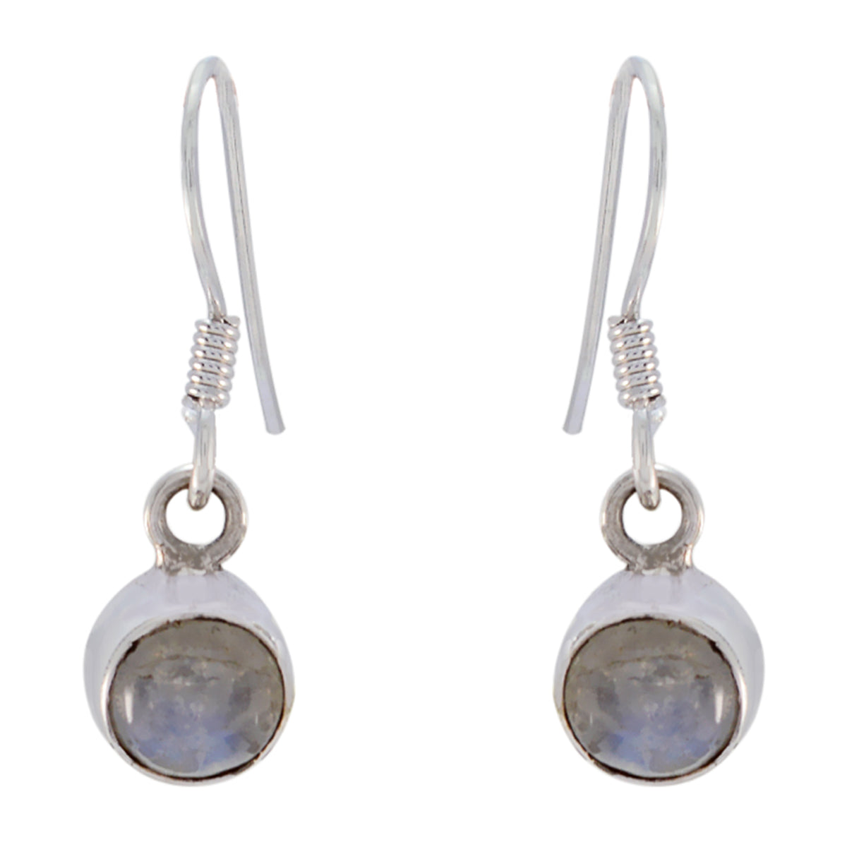 Gabriela White Minimalist multiple Dangle Earring Rainbow Moonstone White Dangle