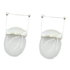 Ivana White Essential Solitaire Dangle Earring Rainbow Moonstone White Dangle