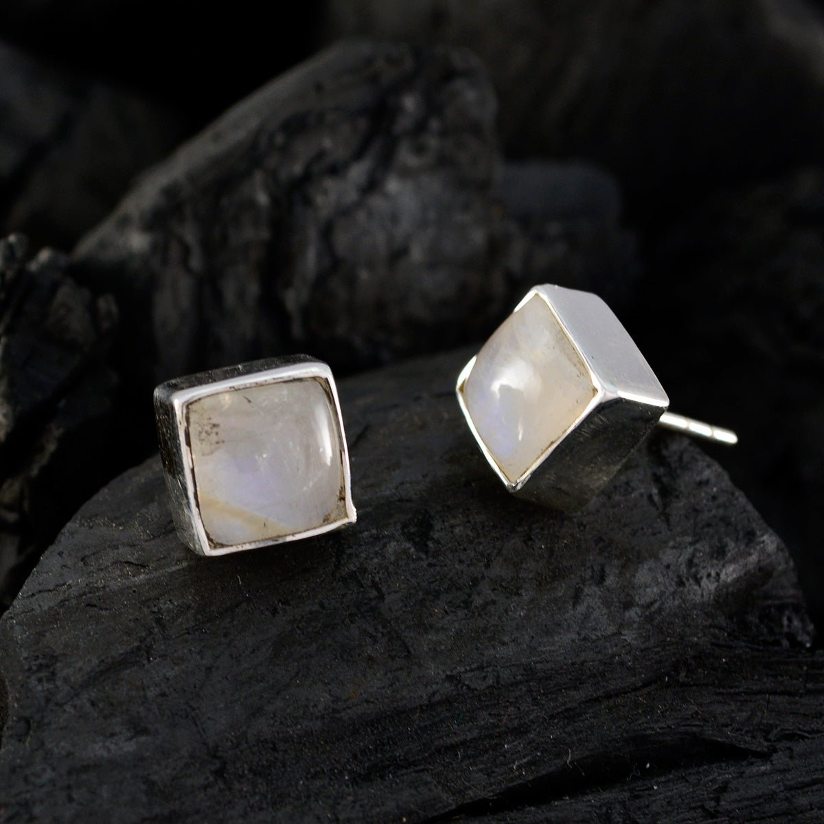 Lourdes White Delicate Solitaire Stud Earring