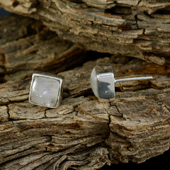 Lourdes White Delicate Solitaire Stud Earring