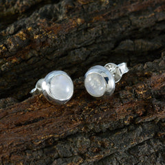 Ella White Delicate Solitaire Stud Earring