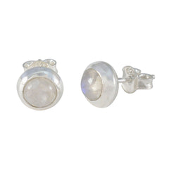 Ella White Delicate Solitaire Stud Earring