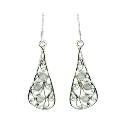 Teresa White Whisper thin multiple Dangle Earring Rainbow Moonstone White Dangle