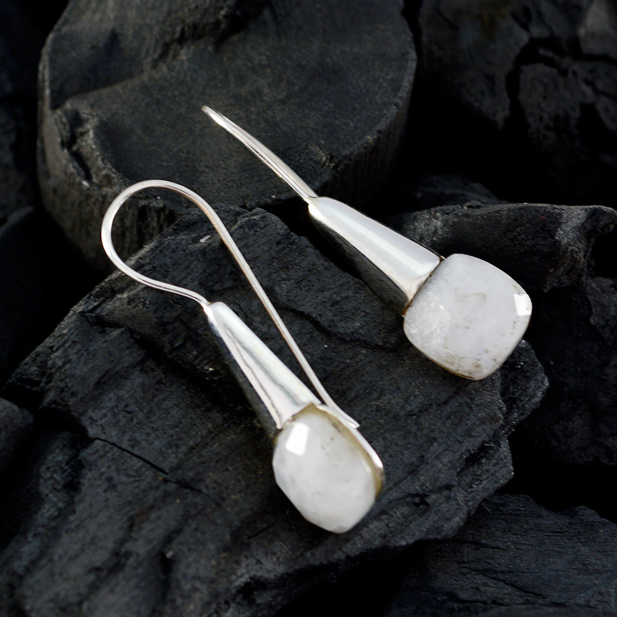 Micaela White Featherlight Solitaire Dangle Earring