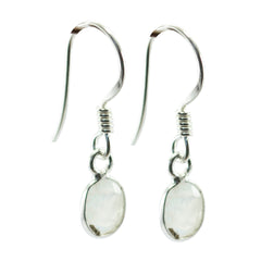 Nayara White Minimalist multiple Dangle Earring Rainbow Moonstone White Dangle