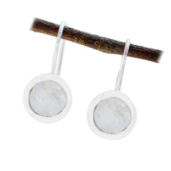 Camila White Delicate Solitaire Dangle Earring