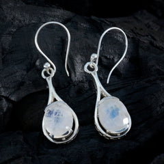 Renata White Dainty Solitaire Dangle Earring