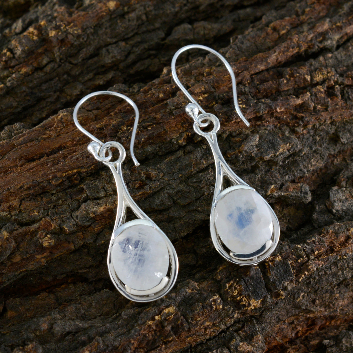 Renata White Dainty Solitaire Dangle Earring