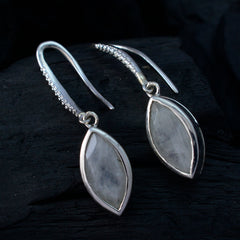 Agnes White Delicate Solitaire Dangle Earring