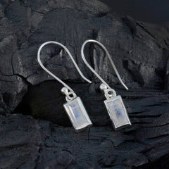 Maya White Dainty Solitaire Dangle Earring