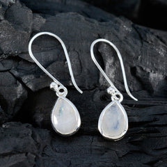 Hana White Dainty Solitaire Dangle Earring
