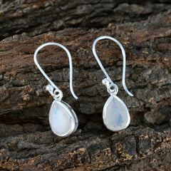 Hana White Dainty Solitaire Dangle Earring