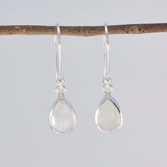 Hana White Dainty Solitaire Dangle Earring
