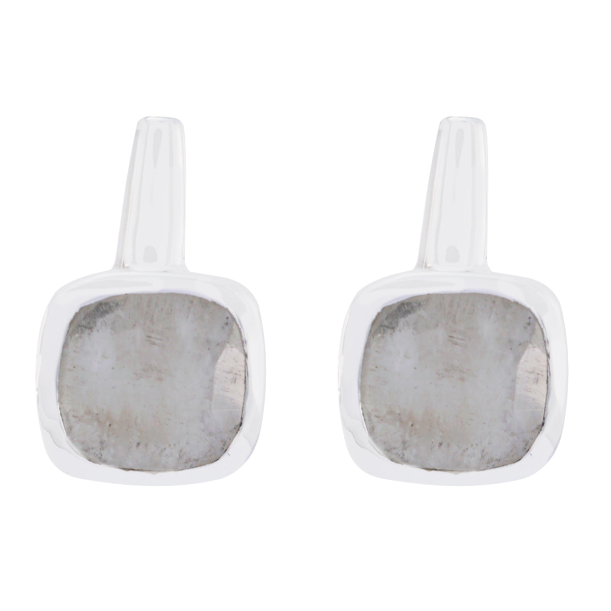 Aria White Featherlight Solitaire Stud Earring Rainbow Moonstone White Stud