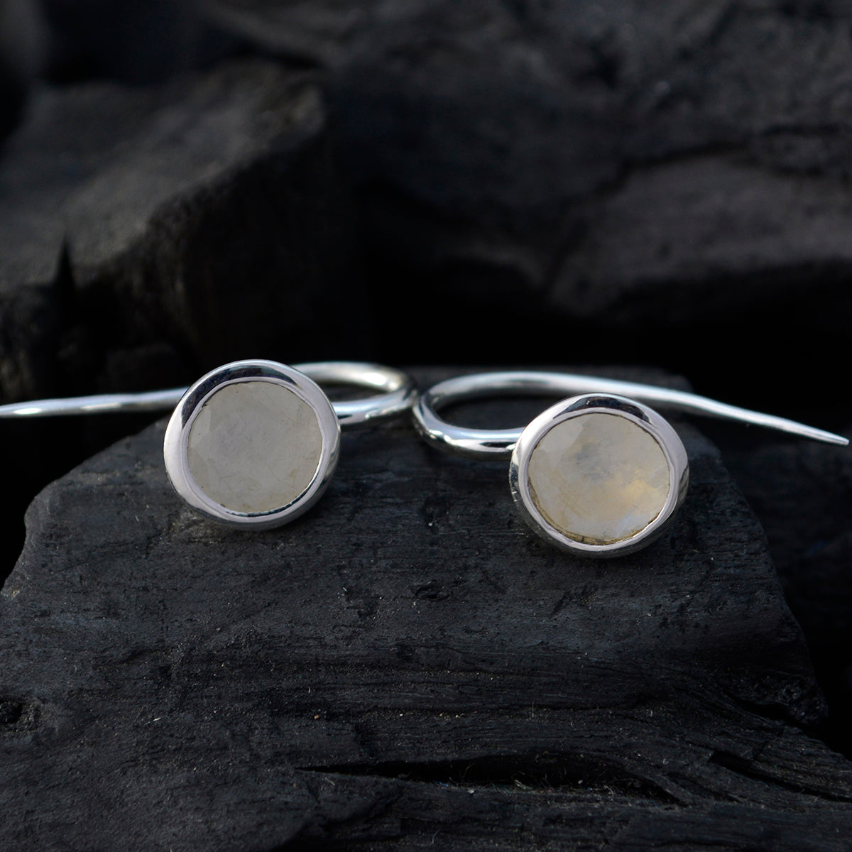 Audrey White Dainty Solitaire Dangle Earring