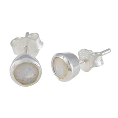 Clara White Delicate Solitaire Stud Earring