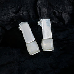 Luna White Dainty Solitaire Stud Earring