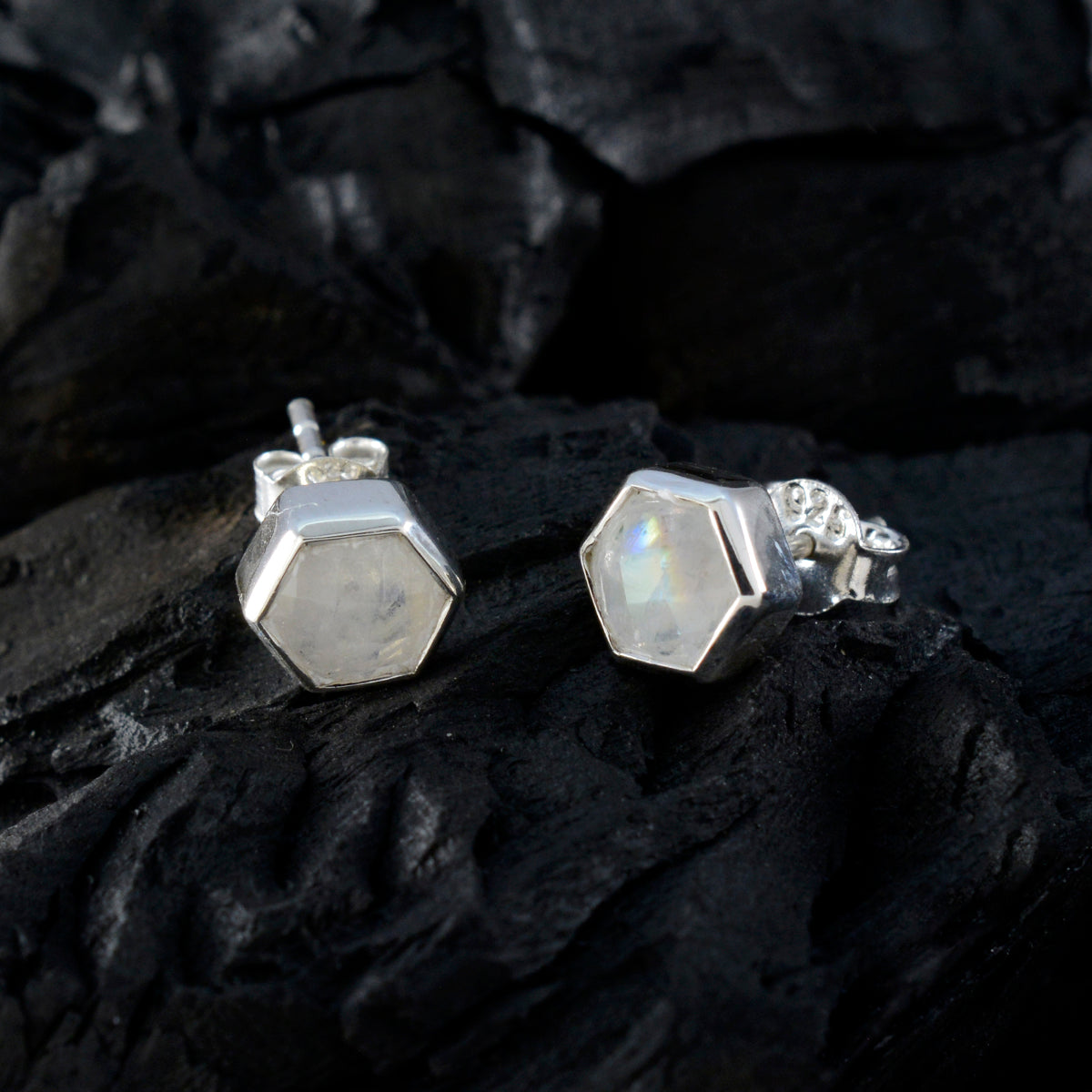 Natalie White Whisper thin Solitaire Stud Earring