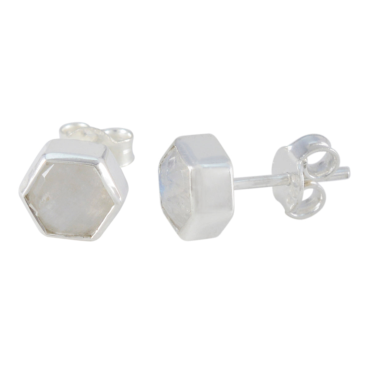 Natalie White Whisper thin Solitaire Stud Earring