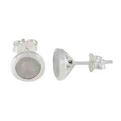Zoey White Delicate Solitaire Stud Earring