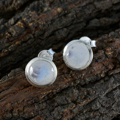 Yuna White Dainty Solitaire Stud Earring