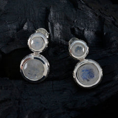 Emilia White Minimal Toi et Moi Stud Earring