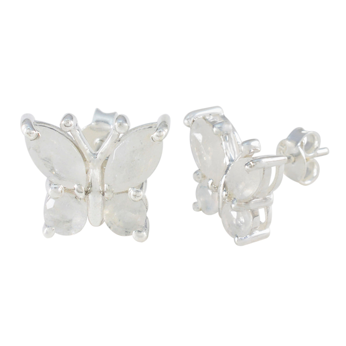 Inès White Whisper thin quarter Stud Earring