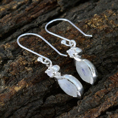 Natalie White Whisper thin Toi et Moi Dangle Earring