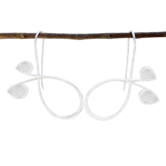 Seo yeon White Eye catching multiple Dangle Earring Rainbow Moonstone White Dangle