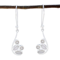 Aurora White Delicate multiple Dangle Earring Rainbow Moonstone White Dangle