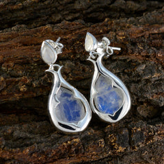 Isabel White Edgy Toi et Moi Stud Earring