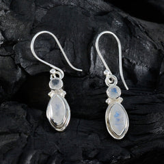 Bianca White Whisper thin Toi et Moi Dangle Earring