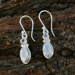 Bianca White Whisper thin Toi et Moi Dangle Earring