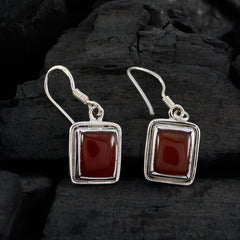 Evelyn Red Tiny Solitaire Dangle Earring