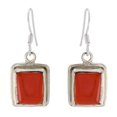 Evelyn Red Tiny Solitaire Dangle Earring Red Onyx Red Dangle