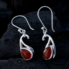 Eliza Red Featherlight Solitaire Dangle Earring