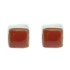 Ella Red Delicate Solitaire Stud Earring Red Onyx Red Stud