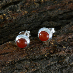Emilia Red Delicate Solitaire Stud Earring