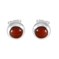 Emilia Red Delicate Solitaire Stud Earring Red Onyx Red Stud