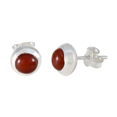 Emilia Red Delicate Solitaire Stud Earring