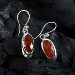 Emma Red Classic Solitaire Dangle Earring