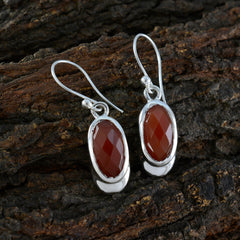 Emma Red Classic Solitaire Dangle Earring