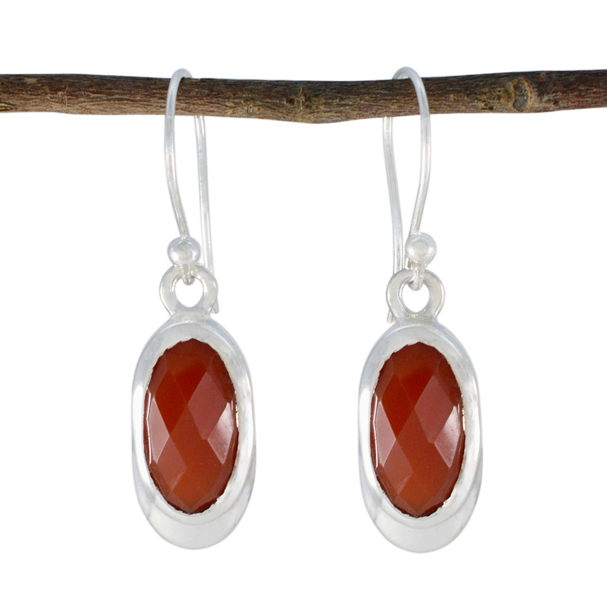 Emma Red Classic Solitaire Dangle Earring Red Onyx Red Dangle