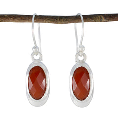 Emma Red Classic Solitaire Dangle Earring Red Onyx Red Dangle