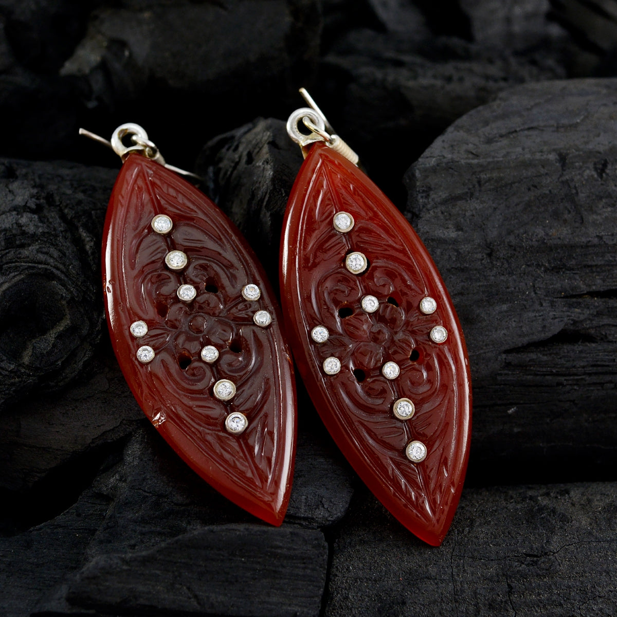 Liyana Red Edgy multiple Dangle Earring