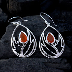 Evelyn Red Dainty Solitaire Dangle Earring