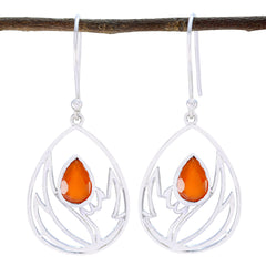 Evelyn Red Dainty Solitaire Dangle Earring Red Onyx Red Dangle