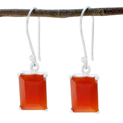 Freya Red Classic Solitaire Dangle Earring Red Onyx Red Dangle