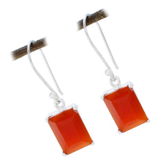 Freya Red Classic Solitaire Dangle Earring