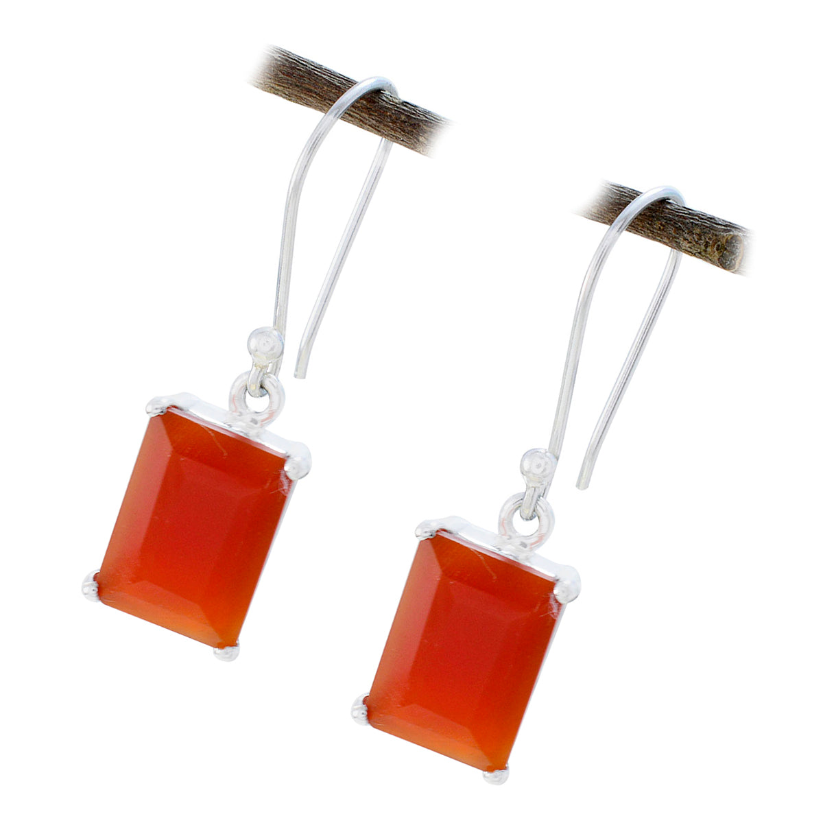 Freya Red Classic Solitaire Dangle Earring